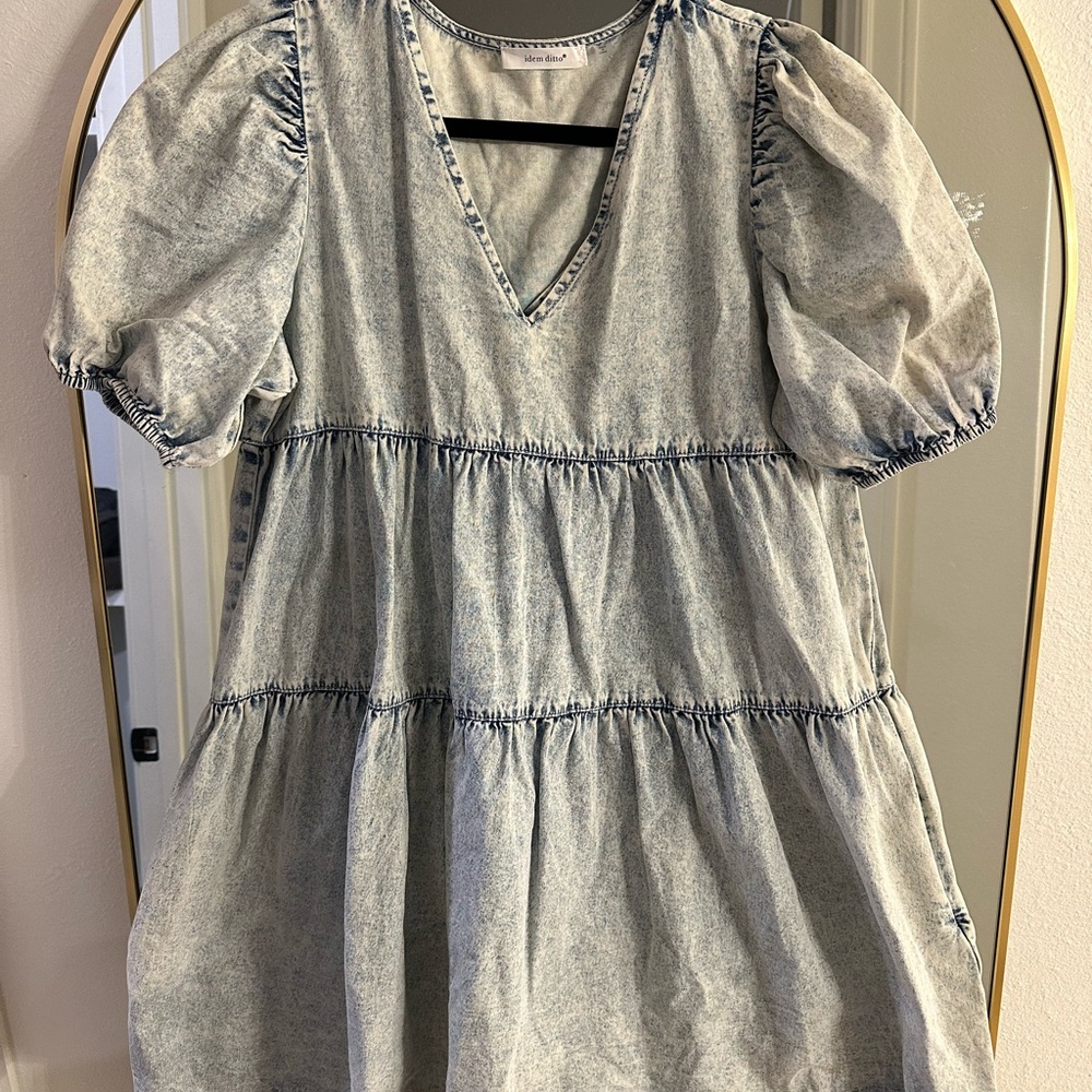 Denim Puff Sleeve Dress